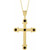 14K Yellow Gold Natural Onyx Cross Necklace