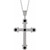 14K White Gold Natural Onyx Cross Necklace