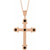 14K Rose Gold Natural Onyx Cross Necklace