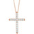 14K Rose Gold 1/2 CTW Natural Diamond French-Set Cross Necklace