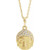 14K Yellow Gold 1/8 CTW Natural Diamond Buddha Necklace