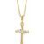 14K Yellow Gold .06 CTW Natural Diamond Cluster Cross Necklace