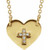 14K Yellow Gold .02 CTW Natural Diamond Heart & Cross Necklace