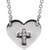 14K White Gold .02 CTW Natural Diamond Heart & Cross Necklace
