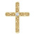 14K Yellow Gold .03 CT Natural Diamond Cross Pendant