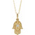 14K Yellow Gold  .03 CTW Natural Diamond Hamsa Necklace