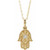 14K Yellow Gold  .03 CTW Natural Diamond Hamsa Necklace