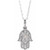 14K White Gold  .03 CTW Natural Diamond Hamsa Necklace