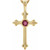 14K Yellow Gold Natural Ruby Cross Pendant