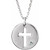 14K White Gold .03 CT Natural Diamond Pierced Cross Disc Necklace