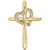 14K Yellow Gold .04 CTW Natural Diamond Cross with Heart Pendant