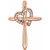 14K Rose Gold .04 CTW Natural Diamond Cross with Heart Pendant