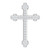 14K White Gold 1/4 CTW Natural Diamond Cross Pendant
