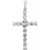 14K White Gold 3/4 CTW Natural Diamond Cross Pendant