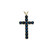 14K Yellow Gold Natural Blue Sapphire Cross Pendant