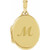 14K Yellow Gold Engravable Oval Locket