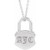 14K White Gold Engravable Lock Necklace