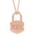 14K Rose Gold Engravable Lock Necklace