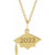 14K Yellow Gold Engravable Graduation Cap Necklace