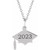 14K White Gold Engravable Graduation Cap Necklace