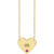 14K Yellow Gold Natural Ruby Engravable Heart Necklace