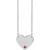 14K White Gold Natural Ruby Engravable Heart Necklace