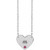 14K White Gold Natural Ruby Engravable Heart Necklace