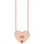 14K Rose Gold Natural Ruby Engravable Heart Necklace