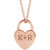 14K Rose Gold Engravable Heart Lock Necklace
