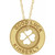 14K Yellow Gold Engravable Good Luck Token Necklace