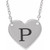 14K White Gold Engravable Heart Necklace