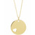 14K Yellow Gold Engravable Pierced Heart Disc Necklace