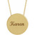 14K Yellow Gold Engravable Scroll Disc Necklace