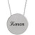 14K White Gold Engravable Scroll Disc Necklace