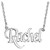 14K White Gold Block Nameplate Necklace