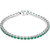 14K White Gold Natural Emerald Line 7" Bracelet