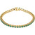 14K Yellow Gold Natural Emerald Line 7" Bracelet