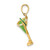 14K Yellow Gold 2-D Green Enameled Salted Margarita Drink Charm