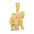 14K Yellow Gold 2-D Elephant Raised Trunk Charm