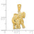 14K Yellow Gold 2-D Elephant Raised Trunk Charm