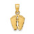 14k Yellow Gold Satin Diamond-cut Footprints Pendant