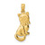 14K Yellow Gold 3-D Polished Sitting Cat Charm