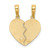 14k Yellow Gold I Love You Break Apart Heart Charm