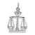 14k White Gold Polished Scales of Justice Charm