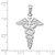 14k White Gold Caduceus Pendant