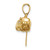 14K Yellow Gold 3-D Small Chain Saw Charm