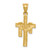 14k Yellow Gold 30x13mm Satin Draped Cross Pendant