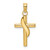14K Yellow Gold 17x12mm Polished with Banner Cross Charm