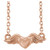 14K Rose Gold Heart with Angel Wings Necklace