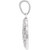 14K White Gold Floral Pendant